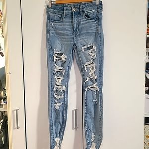 AE Distressed Next Level stretch skinny jeans